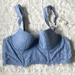 Aerie Show Off Summer Sparkle Light Blue Lace Bra